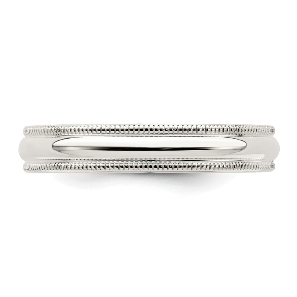 Milgrain Comfort-Fit Wedding Band in Sterling Silver, 4mm