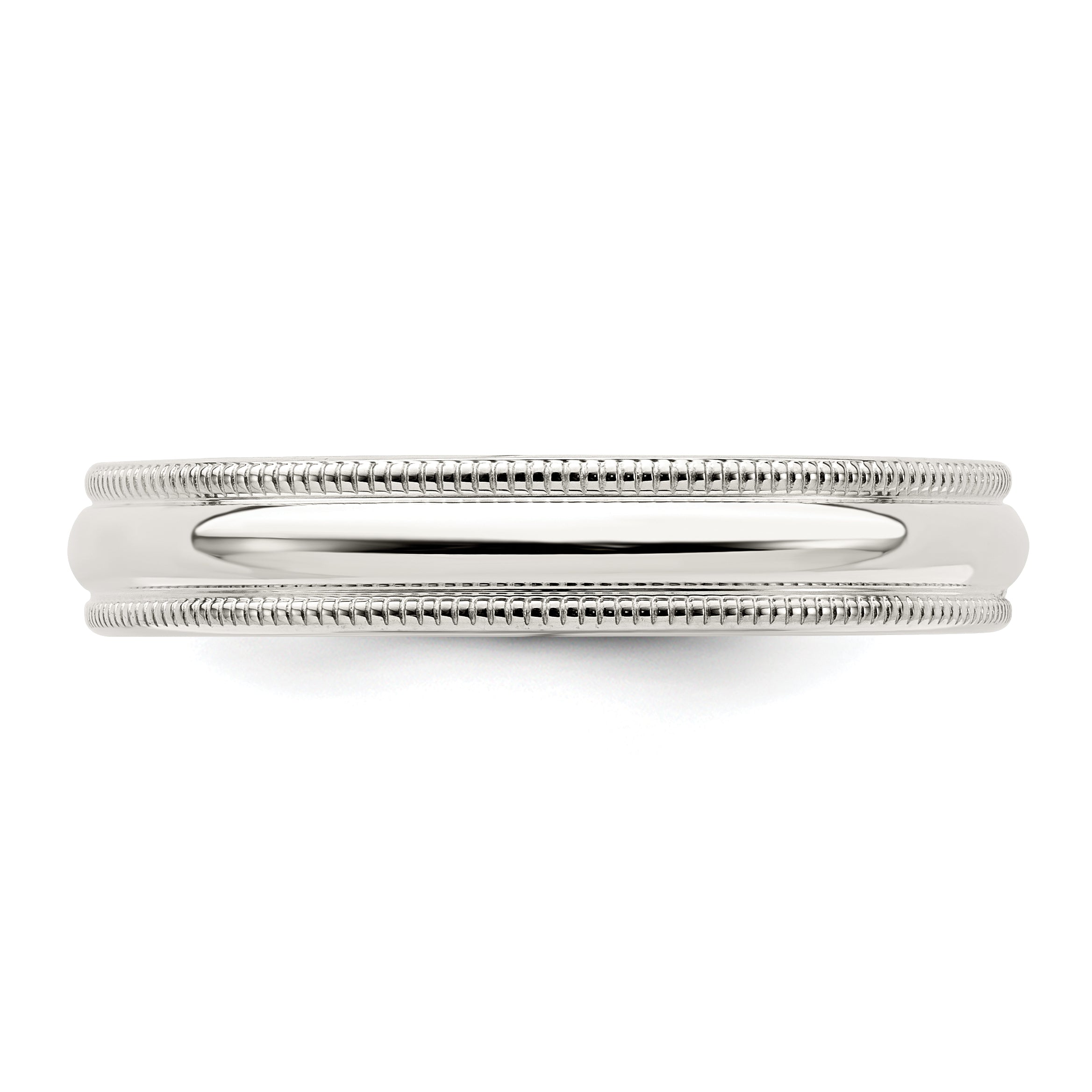 Milgrain Comfort-Fit Wedding Band in Sterling Silver, 4mm