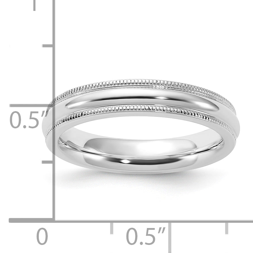 Milgrain Comfort-Fit Wedding Band in Sterling Silver, 4mm