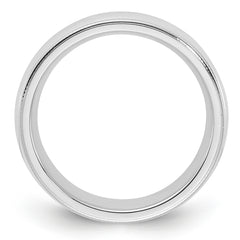 Sterling Silver 5mm Comfort Fit Half Round Milgrain Size 4 Band