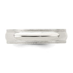 Sterling Silver 5mm Comfort Fit Half Round Milgrain Size 4 Band