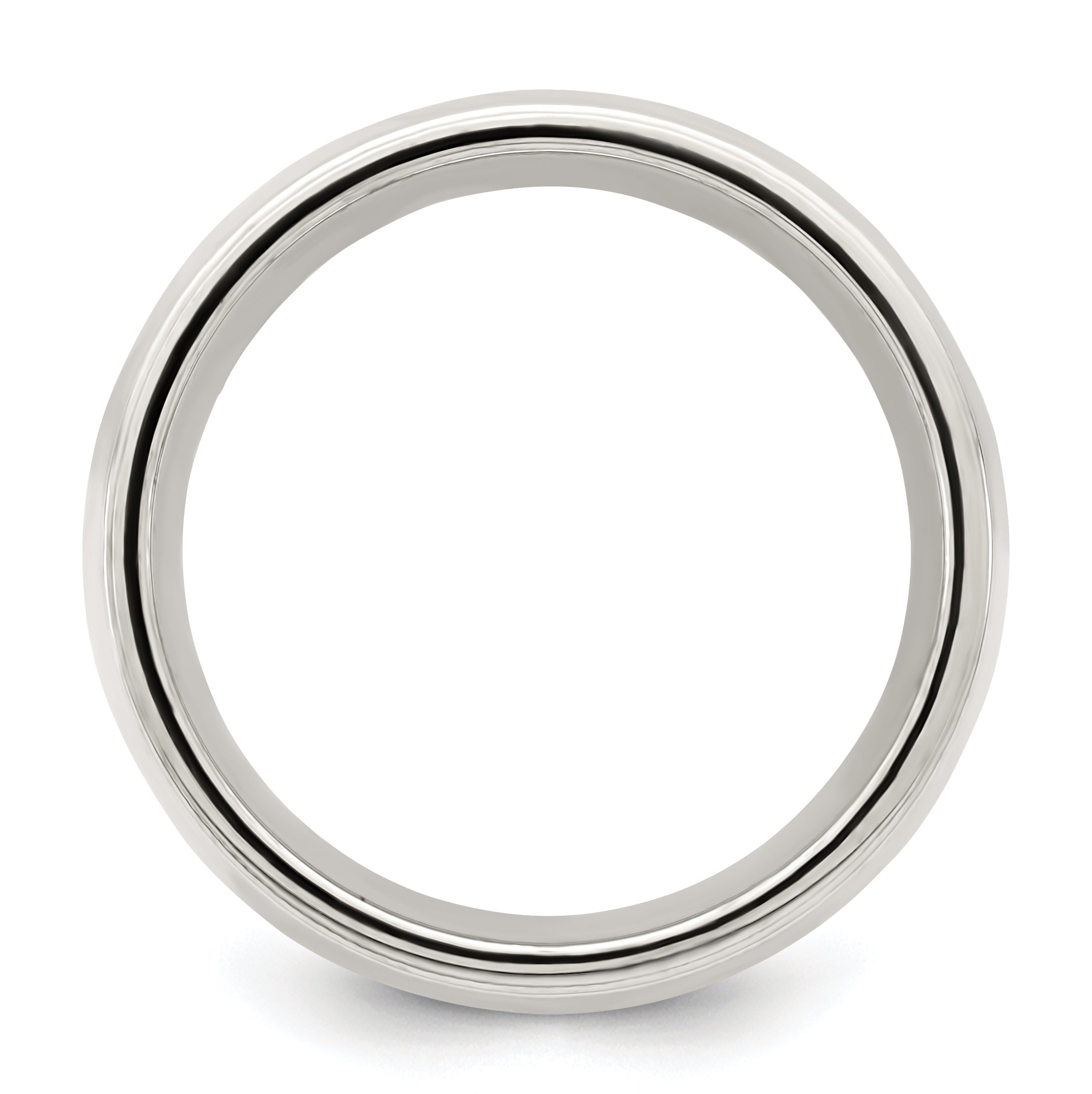 Sterling Silver 9mm Comfort Fit Half Round Milgrain Size 4 Band Secondary image