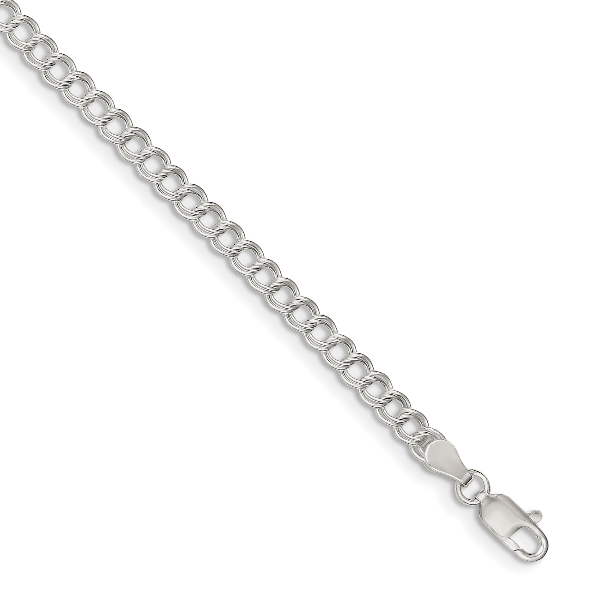 Sterling Silver Double Link Charm Bracelet