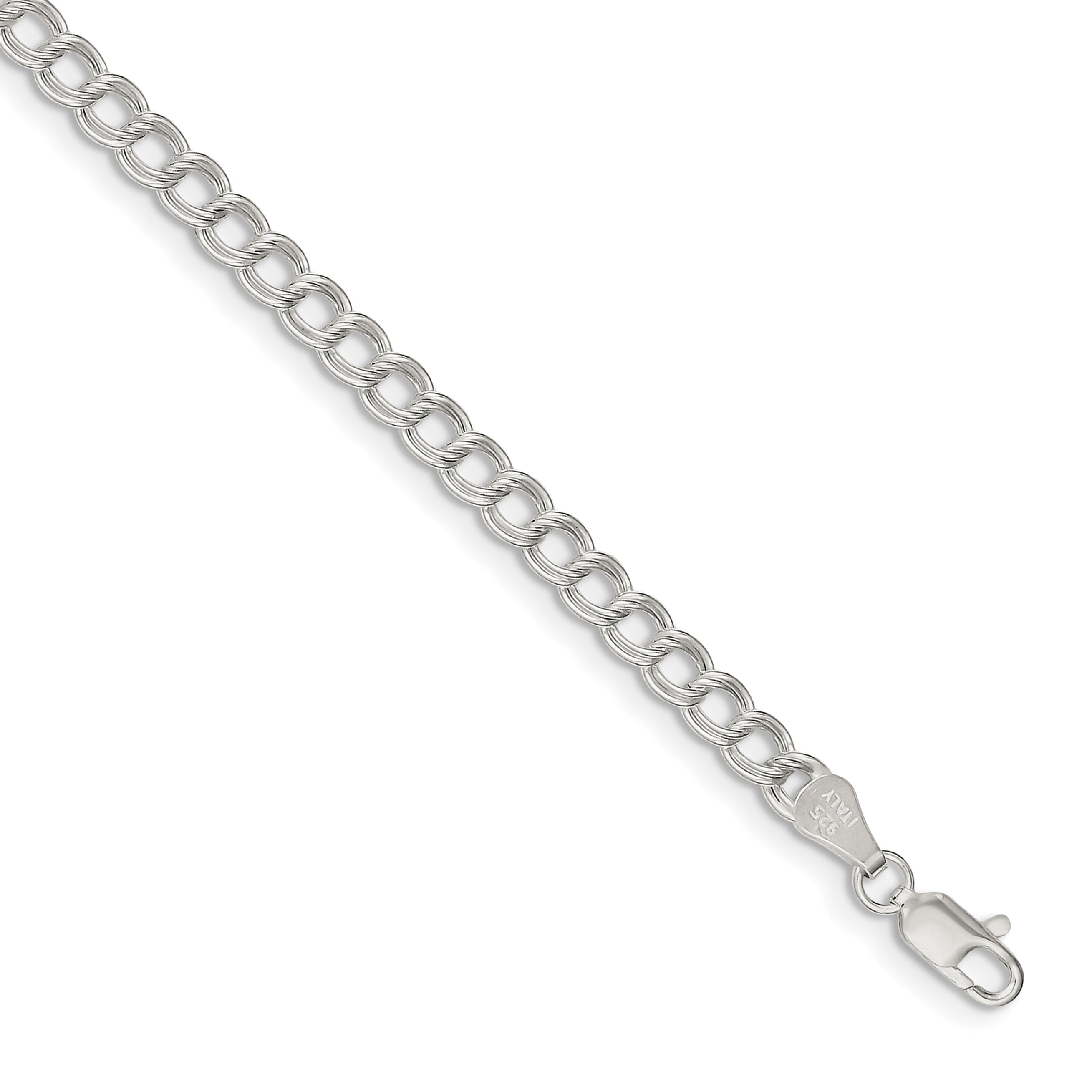 Sterling Silver Double Link Charm Bracelet Main image