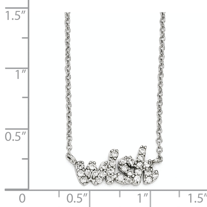 Cheryl M Sterling Silver CZ WISH 18in. Necklace Secondary image