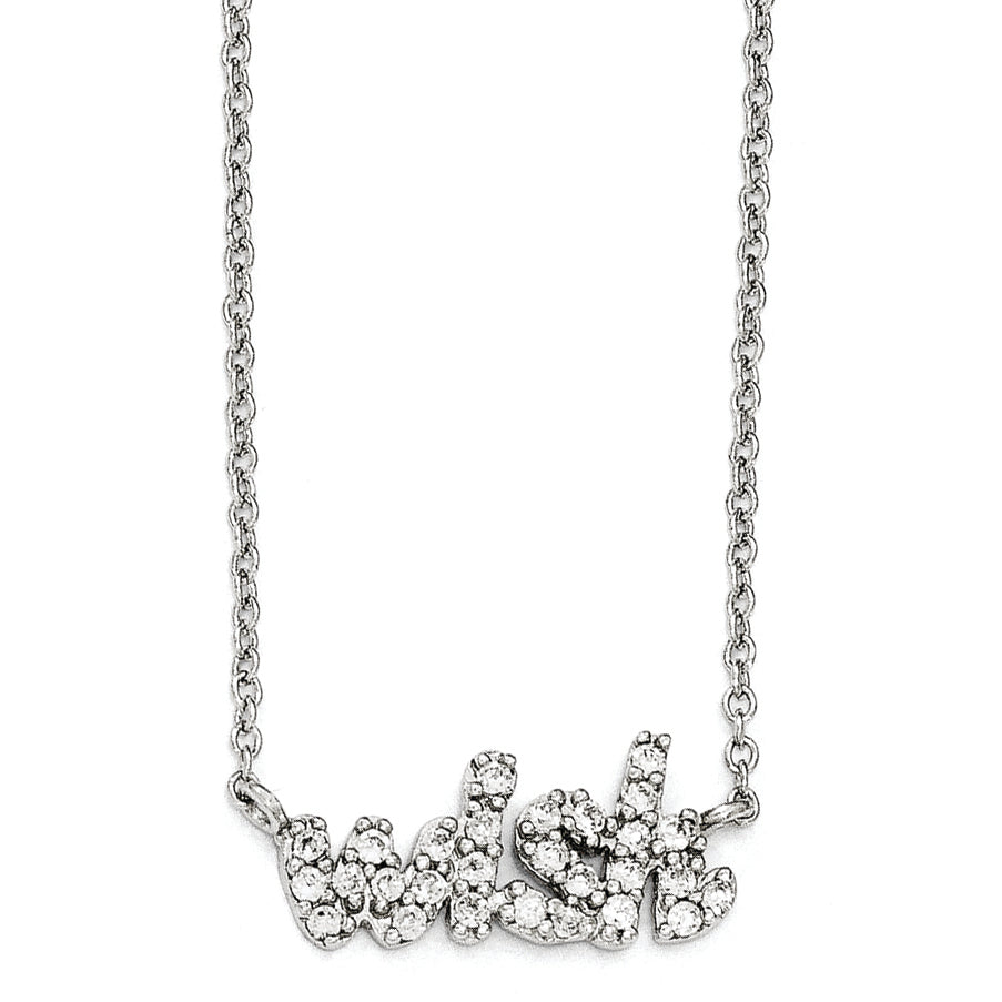 Cheryl M Sterling Silver CZ WISH 18in. Necklace Main image