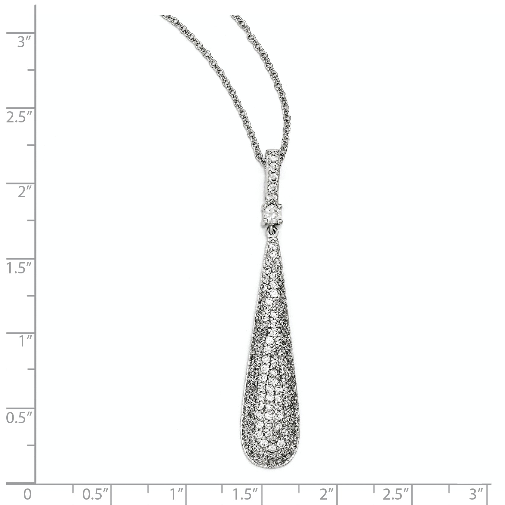 Cheryl M Sterling Silver CZ Dangle 18in Necklace Secondary image