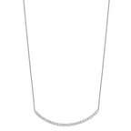 Cheryl M Sterling Silver Rhodium-plated Brilliant-cut CZ Curved Bar 18 Inch Necklace