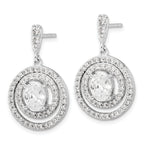 Sterling Silver 925 CZ Dangle Earrings with Clear Stones Elegant Drop Design.