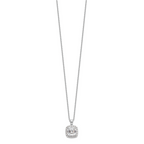 Cheryl M Sterling Silver Rhodium-plated Asscher-cut and Brilliant-cut CZ Halo 18 Inch Necklace