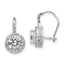 Cheryl M Sterling Silver Rhodium-plated Brilliant-cut Round CZ Halo Kidney Wire Dangle Earrings