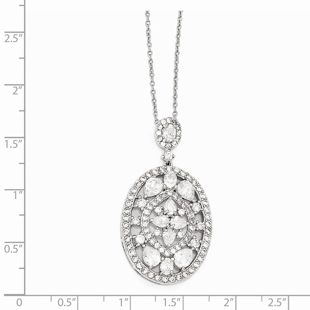 Cheryl M Sterling Silver Fancy CZ 18in Necklace