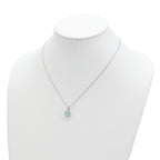 Cheryl Elegant Sterling Silver Opal and CZ Necklace with Polished Finish