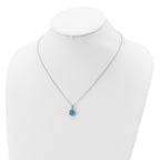 Sophia Jewelers Sterling Silver Opal CZ Necklace with Polished Rhodium