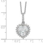 Cheryl 925 Silver Rhodium-Plated CZ Heart Necklace Elegant Gift-Ready Design