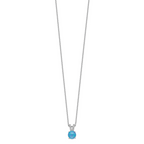 Sophia Jewelers Sterling Silver Blue Opal CZ Necklace Elegant Polished Finish
