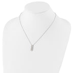 Sophia Jewelers 925 Sterling Silver CZ Vertical Bar Necklace with Polished Finish