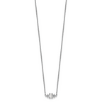 Cheryl Sterling Silver Rhodium-Plated CZ Elegant Necklace 18 Inch