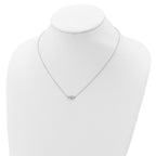 Cheryl Sterling Silver Rhodium-Plated CZ Elegant Necklace 18 Inch
