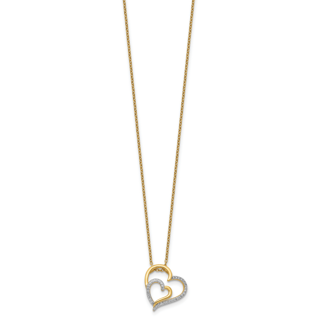 Cheryl 18 Gold-Plated Sterling Silver Double Heart CZ Necklace