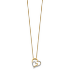 Cheryl 18 Gold-Plated Sterling Silver Double Heart CZ Necklace