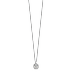 Sophia Jewelers Sterling Silver CZ Circle Necklace with Rhodium Finish, Gift Ready