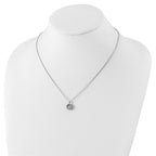 Sophia Jewelers Sterling Silver CZ Circle Necklace with Rhodium Finish, Gift Ready