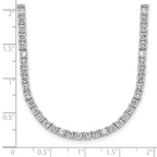 Cheryl 925 Sterling Silver CZ Necklace with Rhodium Plating, Elegant Design