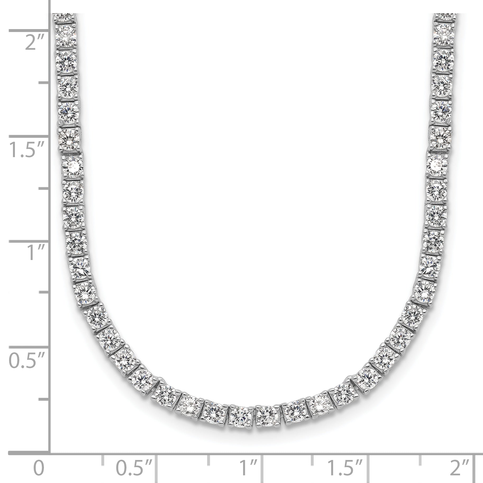 Cheryl 925 Sterling Silver CZ Necklace with Rhodium Plating, Elegant Design