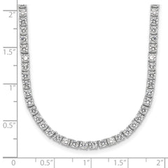 Cheryl 925 Sterling Silver CZ Necklace with Rhodium Plating, Elegant Design