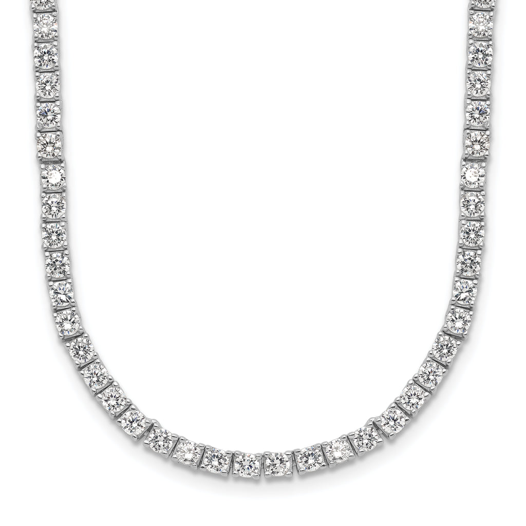 Cheryl M Sterling Silver Rhodium-plated Brilliant-cut CZ 18 Inch Necklace