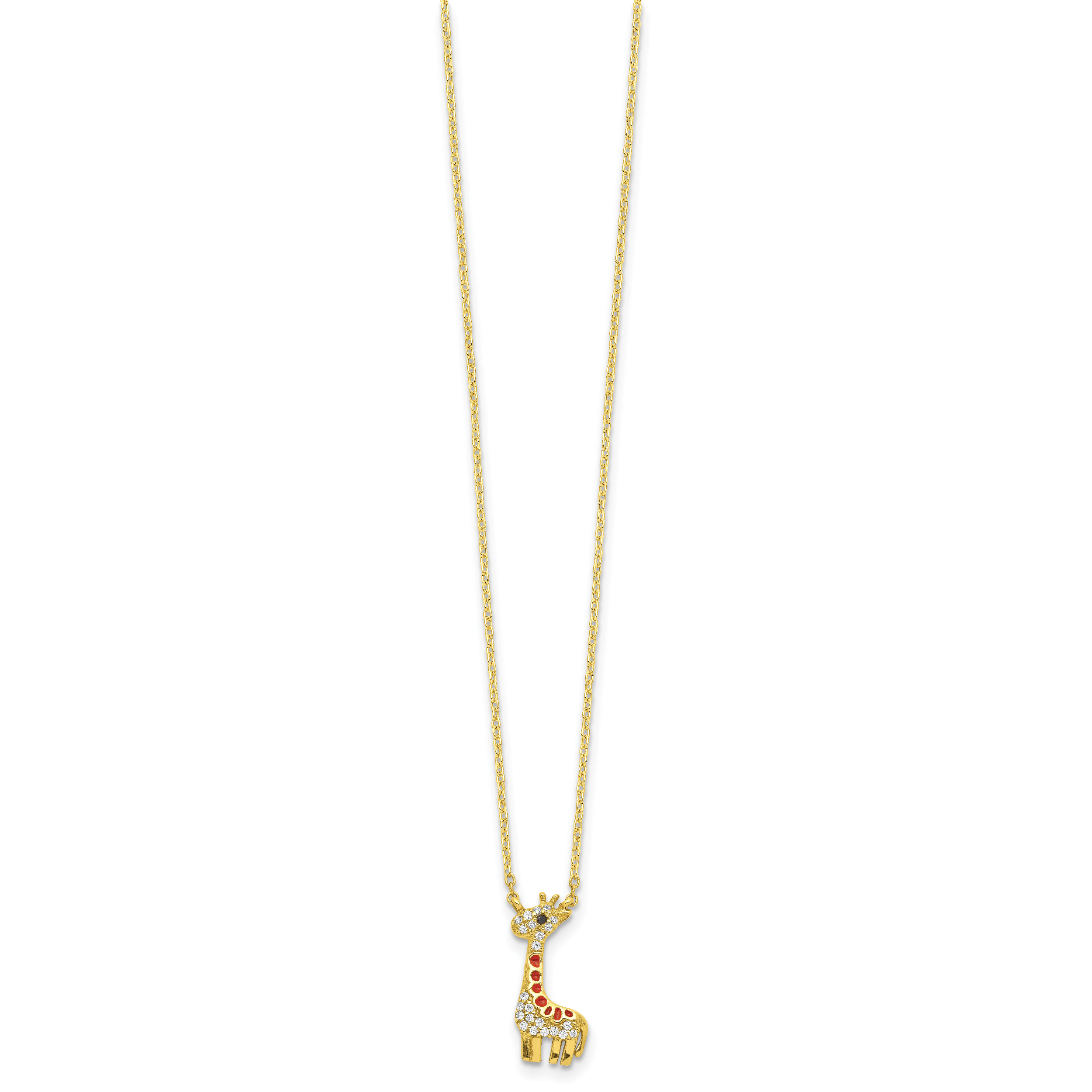 Cheryl Sterling Silver Gold-Plated CZ Giraffe Necklace Elegant Gift Ready Design