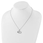 Cheryl Sterling Silver CZ Elephant Necklace with Polished Rhodium Finish