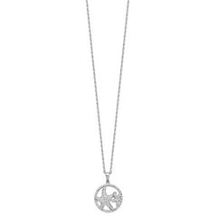 Cheryl M Sterling Silver Rhodium-plated Brilliant-cut Starfish Circle 16 Inch Necklace with 2 Inch Extender