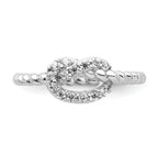 Cheryl M Sterling Silver Rhodium-plated Brilliant-cut CZ Knot Ring