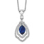 Cheryl M Sterling Silver Rhodium-plated Fancy Brilliant-cut Lab Created Dark Blue Spinel and Brilliant-cut White CZ 18 Inch Necklace