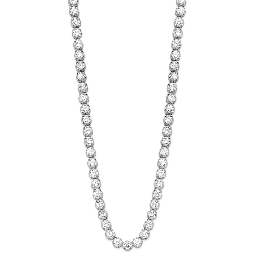 Cheryl M Sterling Silver Rhodium-plated Brilliant-cut CZ 18 Inch Necklace