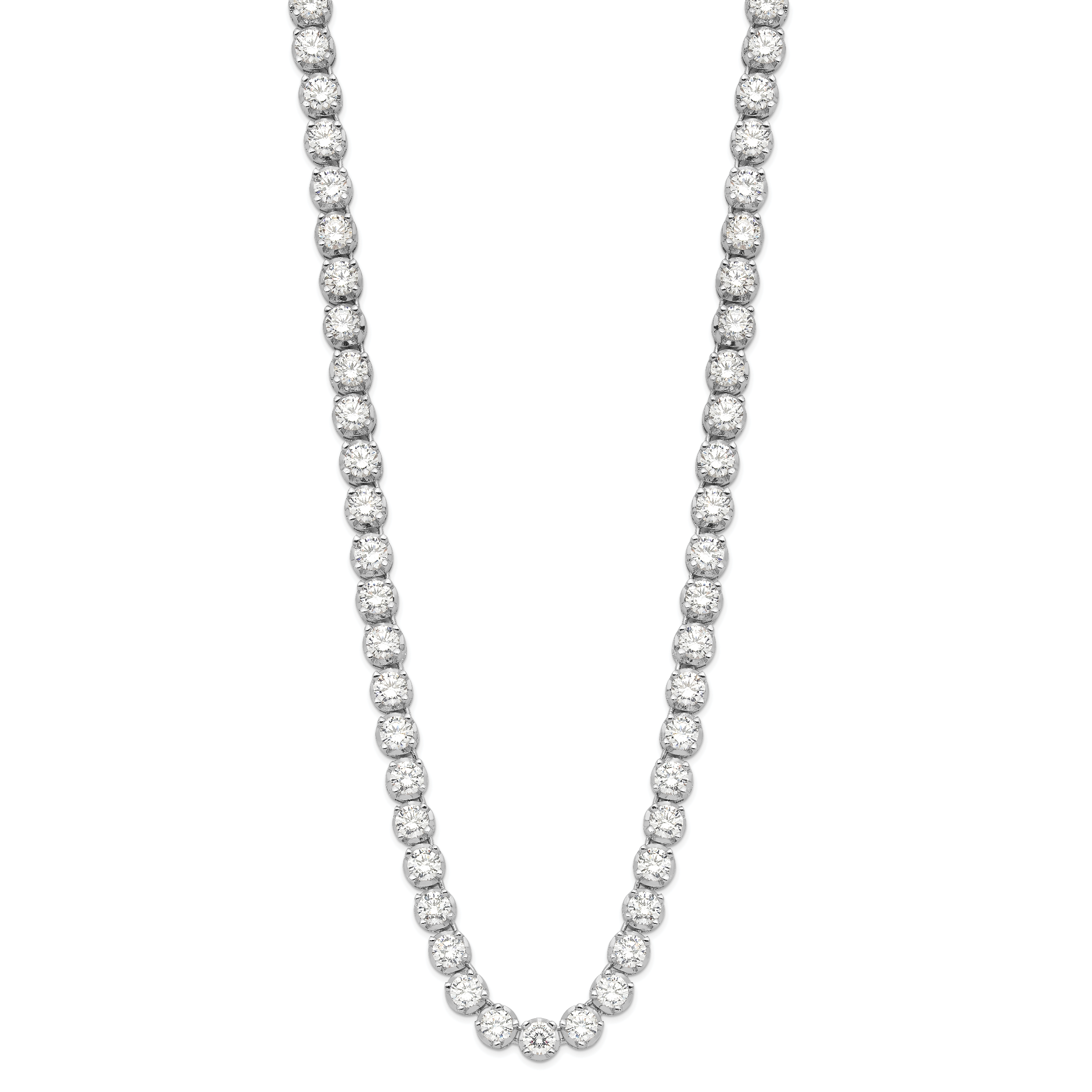 Cheryl M Sterling Silver Rhodium-plated Brilliant-cut CZ 18 Inch Necklace