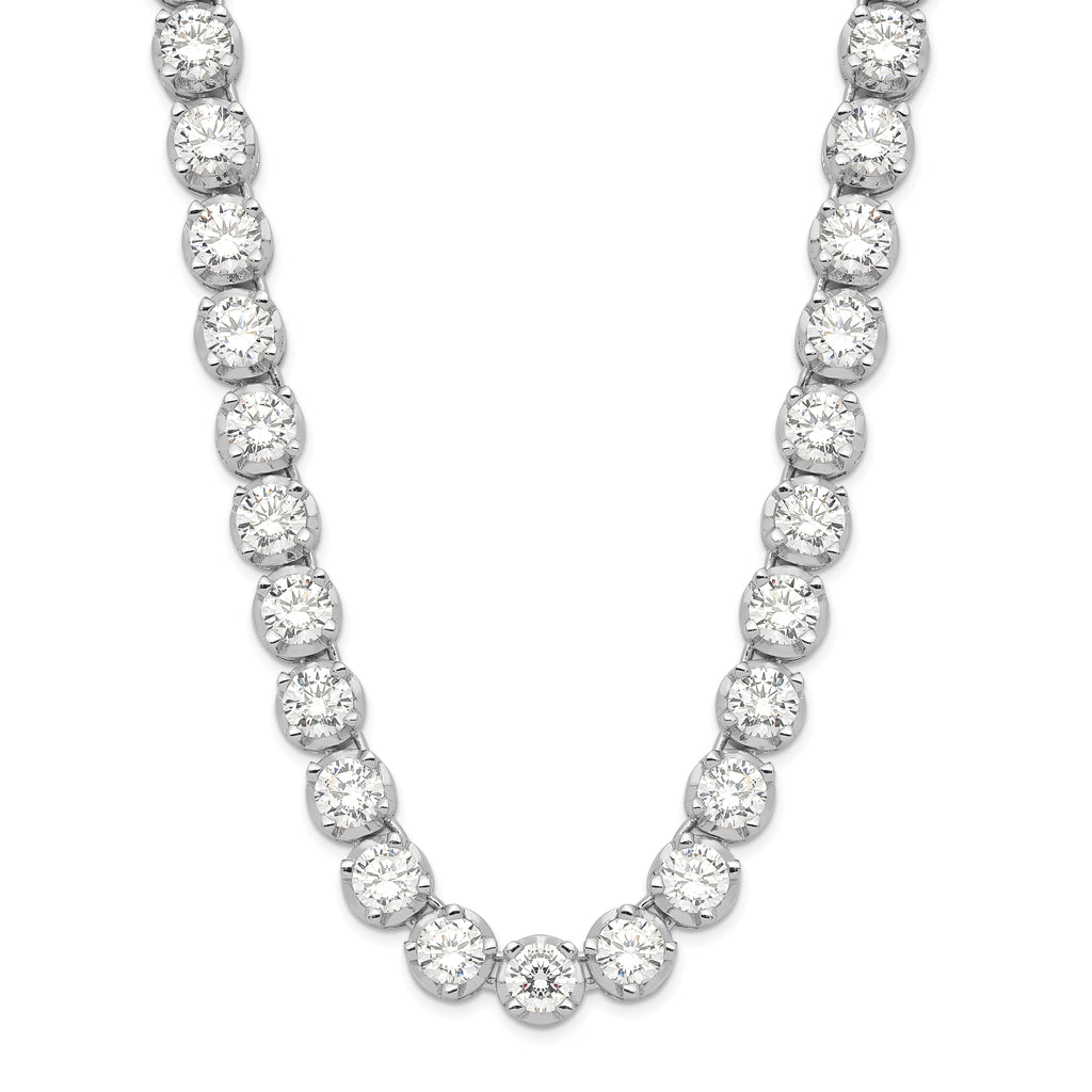 Cheryl M Sterling Silver Rhodium-plated Brilliant-cut CZ 18 Inch Necklace
