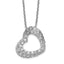 Cheryl M Sterling Silver CZ Heart Necklace