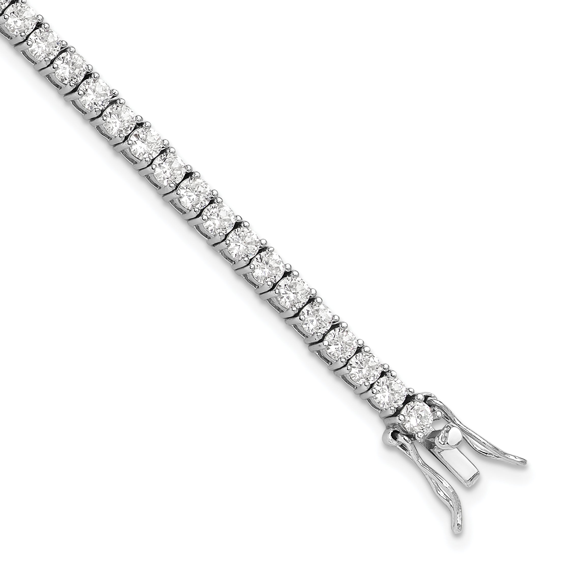 Cheryl M Sterling Silver Rhodium-plated Brilliant-cut CZ 7 Inch Tennis Bracelet