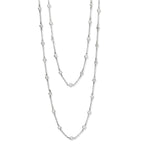 Cheryl M Sterling Silver Rhodium-plated Brilliant-cut Round CZ 42 Station 36 Inch Necklace