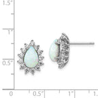 Cheryl Sterling Silver Teardrop Halo Earrings with Opal & CZ Stone