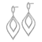 Cheryl 925 Sterling Silver Rhodium-Plated CZ Flame Dangle Earrings Gift Ready