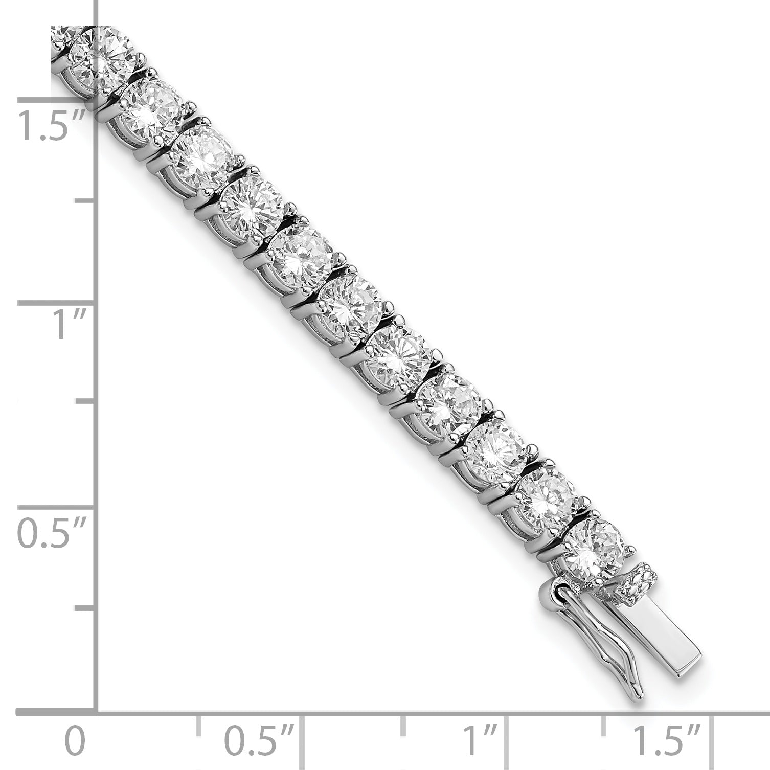Cheryl M Sterling Silver Rhodium-plated Brilliant-cut CZ 7.25 Inch Tennis Bracelet