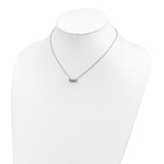 Cheryl M Sterling Silver Rose Gold-Plated & CZ Bow Necklace