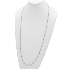 Cheryl M Sterling Silver Rhodium-plated and Rose Gold-plated Accent Brilliant-cut CZ 41 Station 36 Inch Necklace