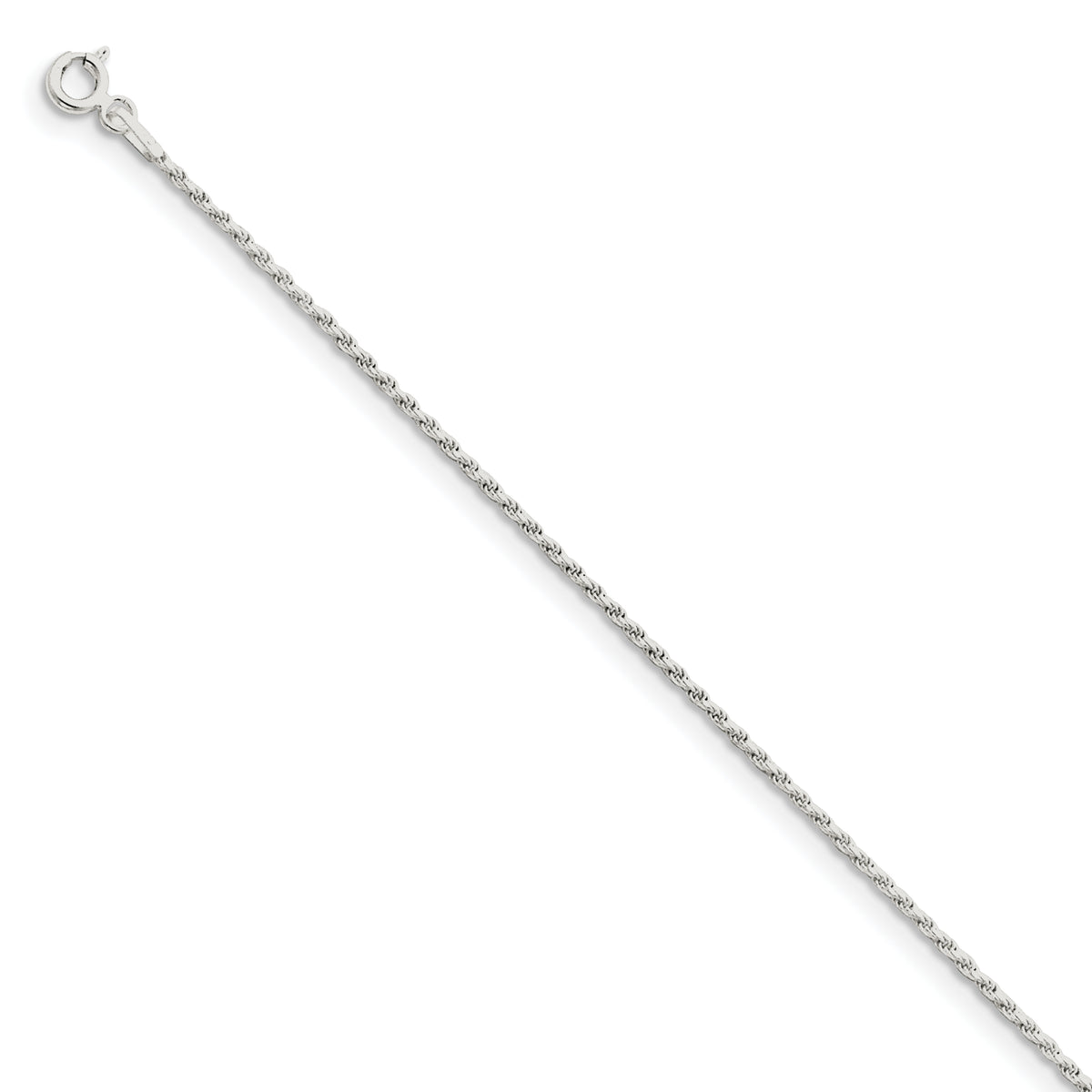 Sterling Silver 1.5mm Diamond-cut Rope Chain