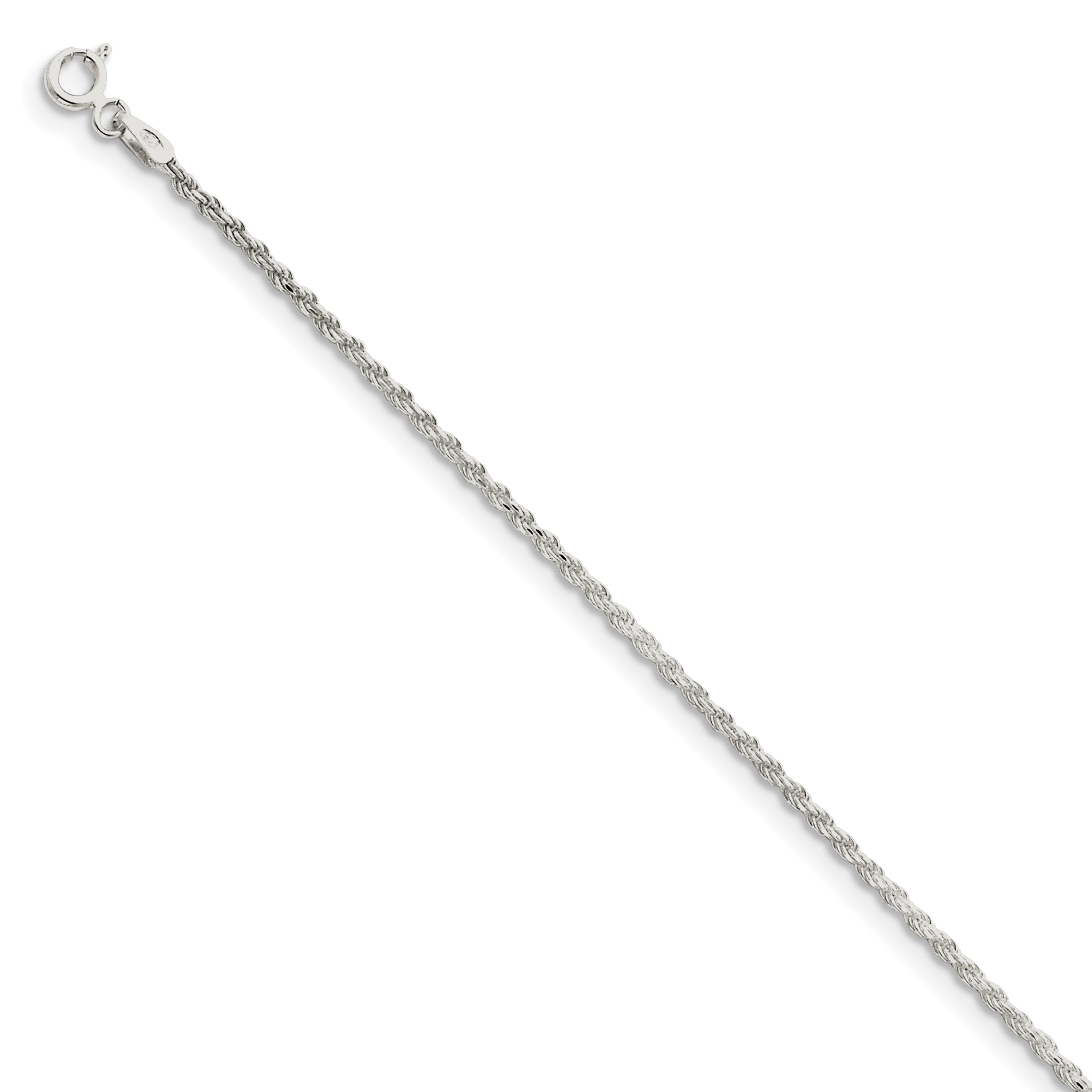 Sterling Silver 1.7mm Diamond-cut Rope Chain Main image