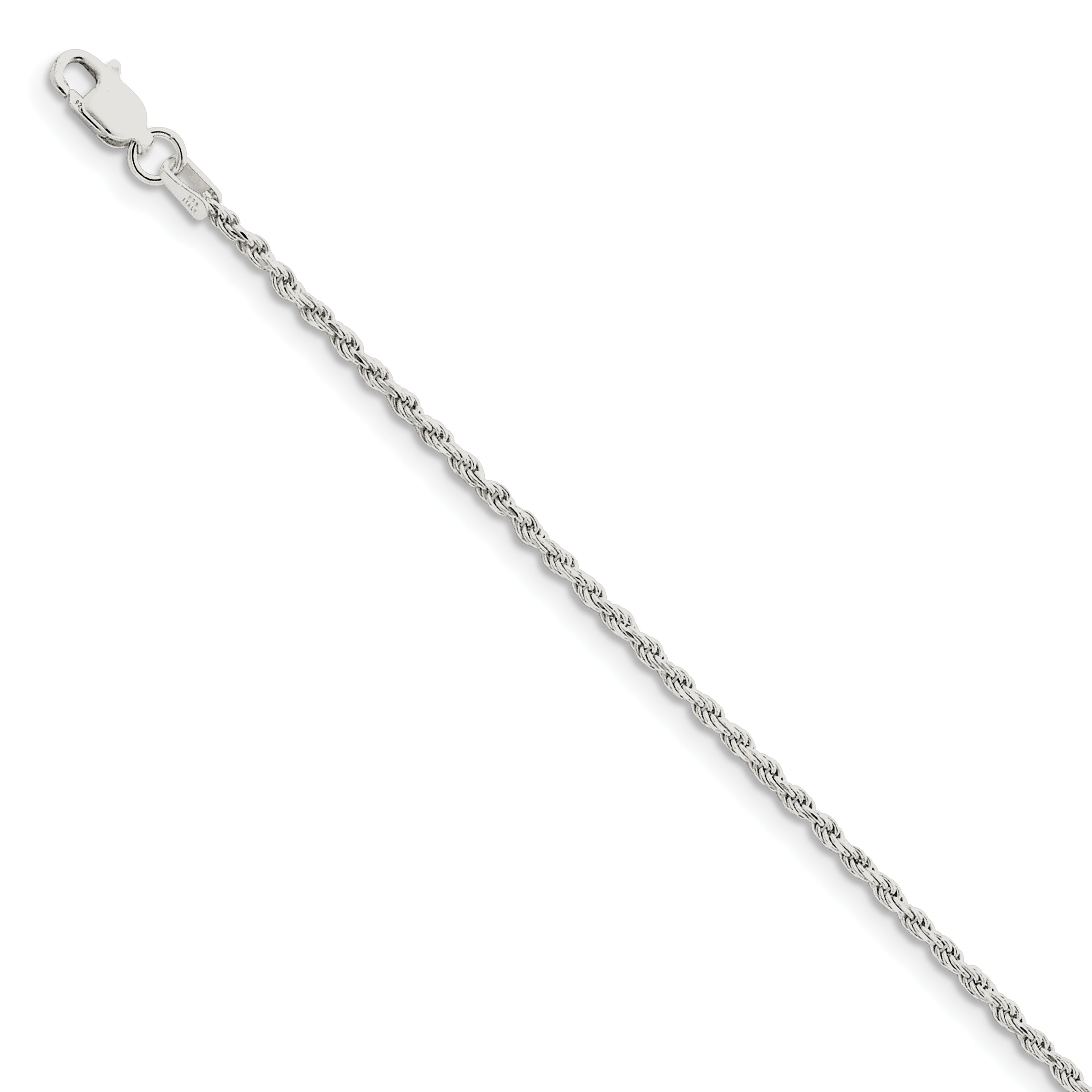 Sterling Silver 1.85mm Diamond-cut Rope Chain